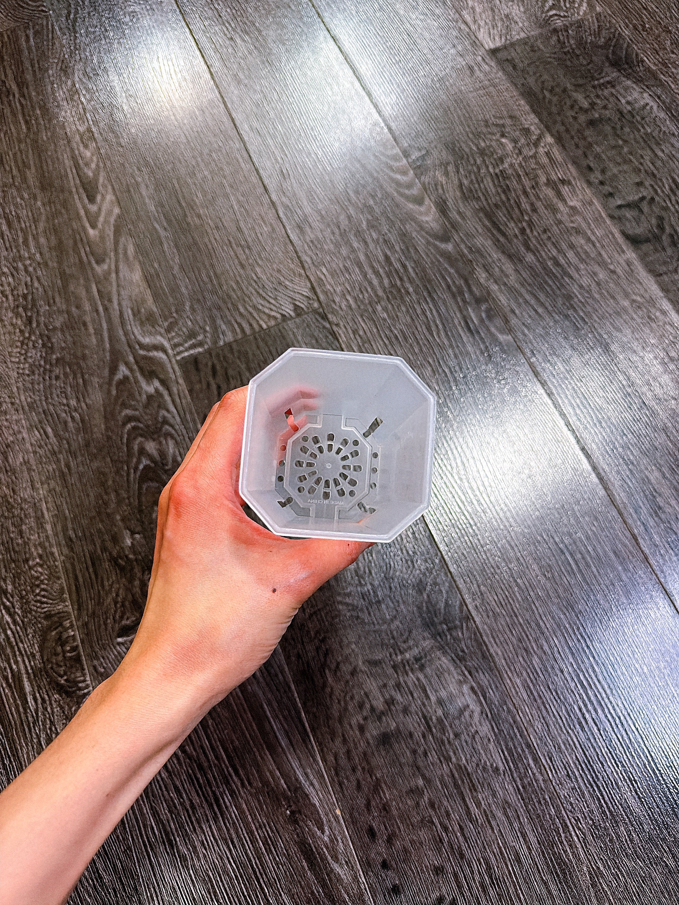 Tall Transparent Square Pot（S）