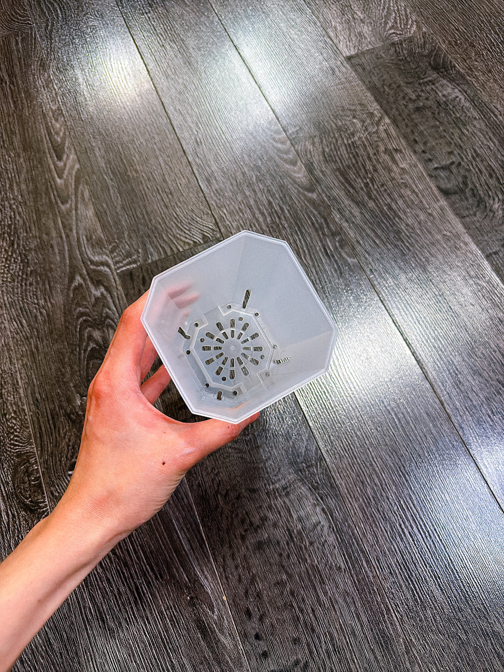 Tall Transparent Square Pot（M）